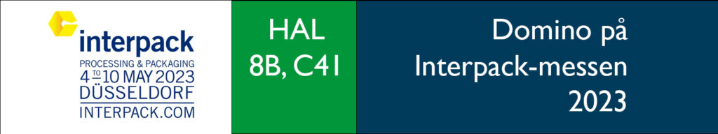 Domino deltager på Interpack-messen til at præsentere vores mærkningsudstyr og etiketteringsudstyr. Mangler du mærkningsudstyr eller etiketteringsudstyr? Hos DominoSystem har vi alt inden for etikettering og produktmærkning - fx fødevaremærkning
