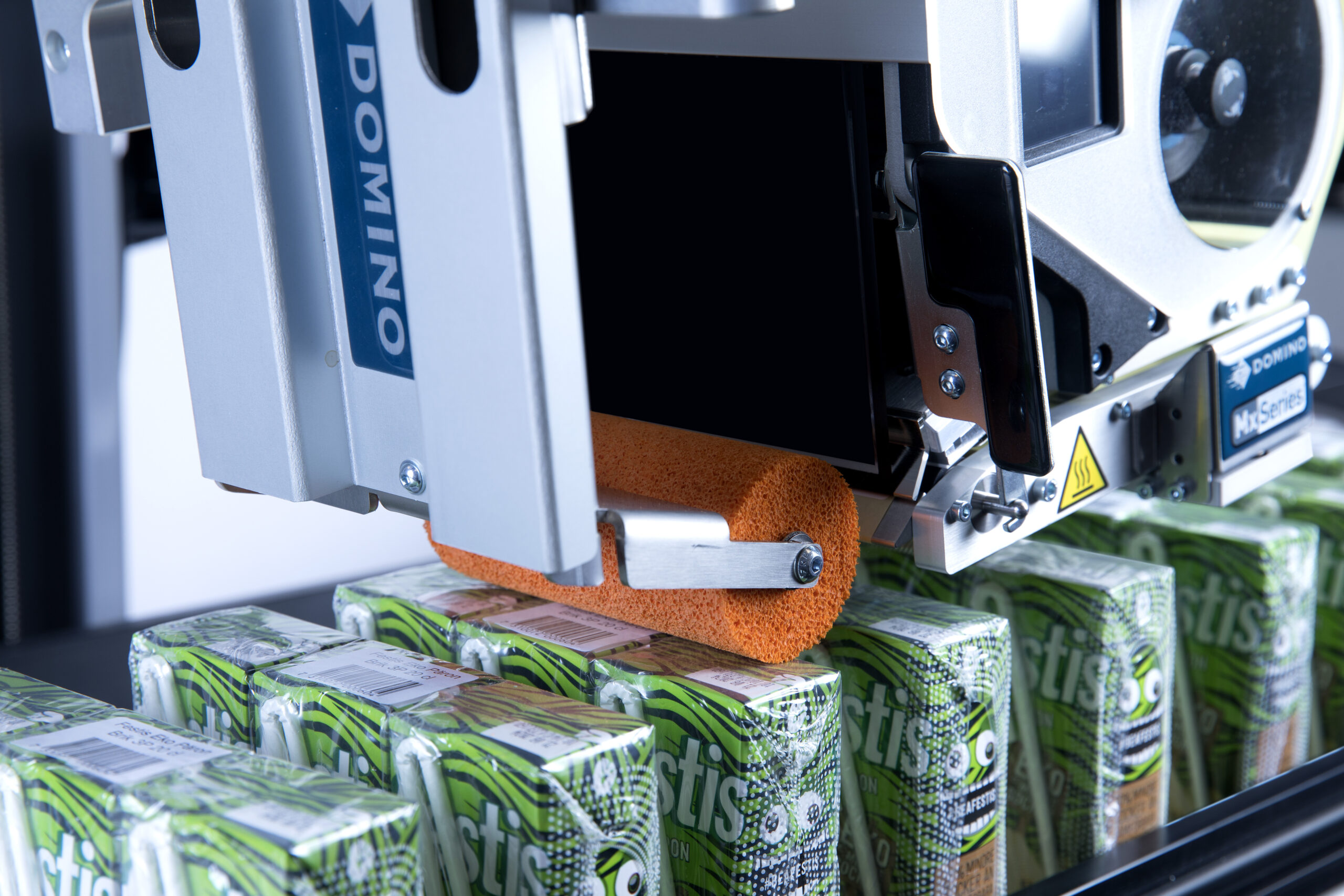 mx350iDW mærkning på papbox juice