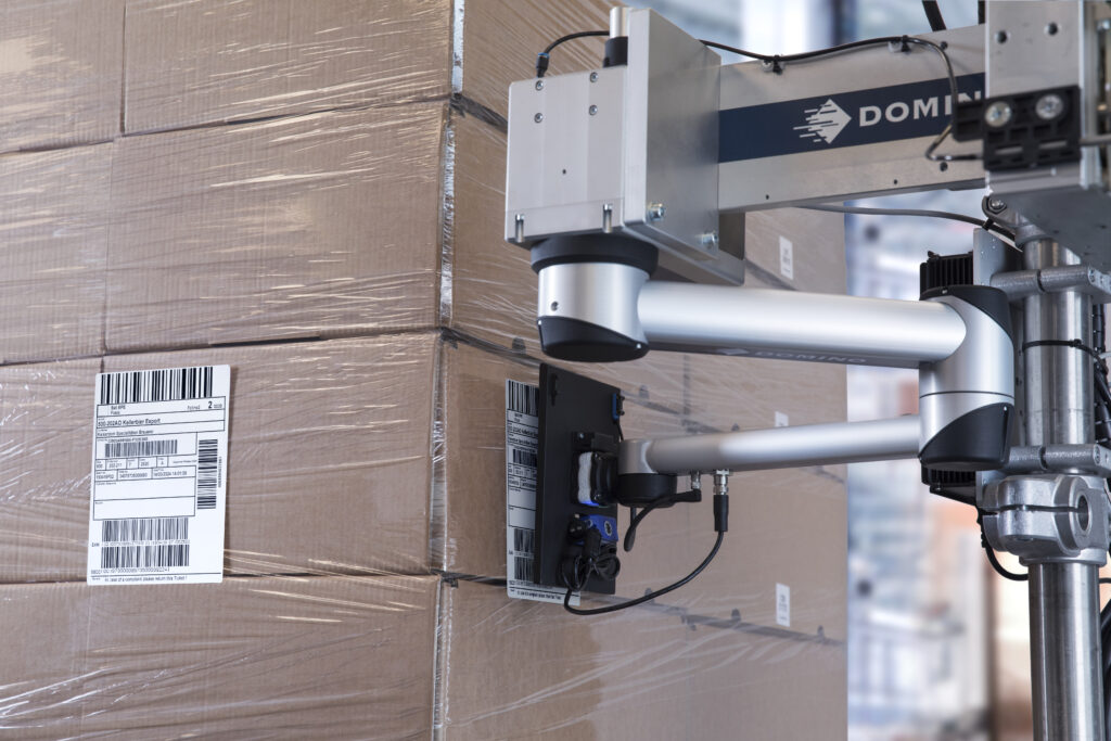 mx350i-ep label på brun papkasse